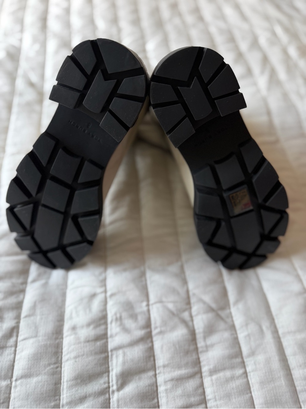Tory Burch Black Lug-Sole Lace-Up Boots